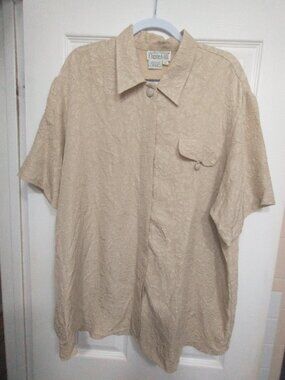 Vtg Christie and Jill 100 percent textured silk top size XL